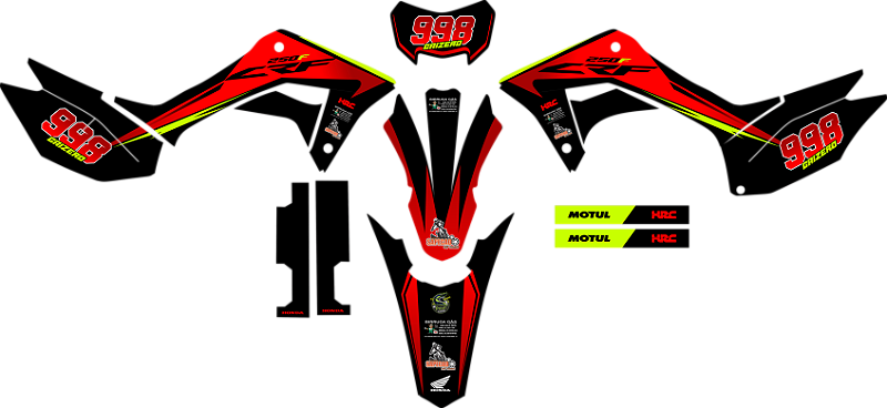 KIT ADESIVOS GRAFICOS CRF250f Original MOTOCROSS NoiaDeMoto